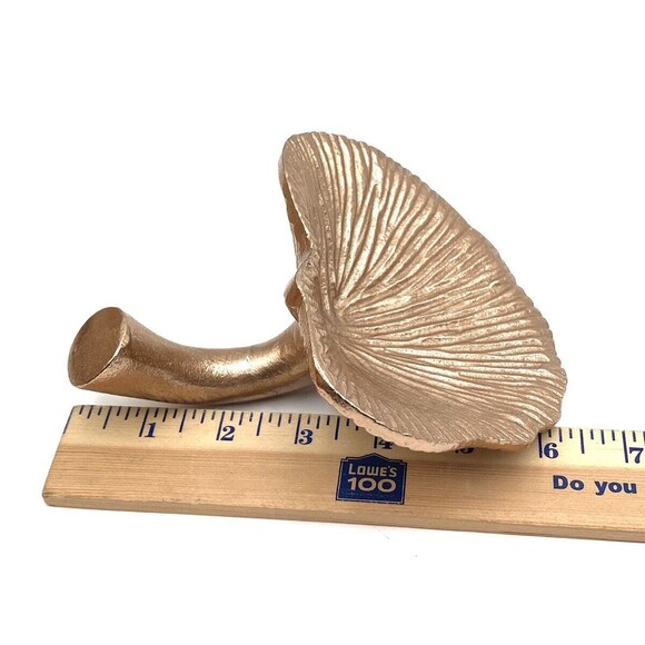 Textured Cast Aluminum Mushroom with Stem Decor Rose Gold Decorative Figure - Picture 7 of 9